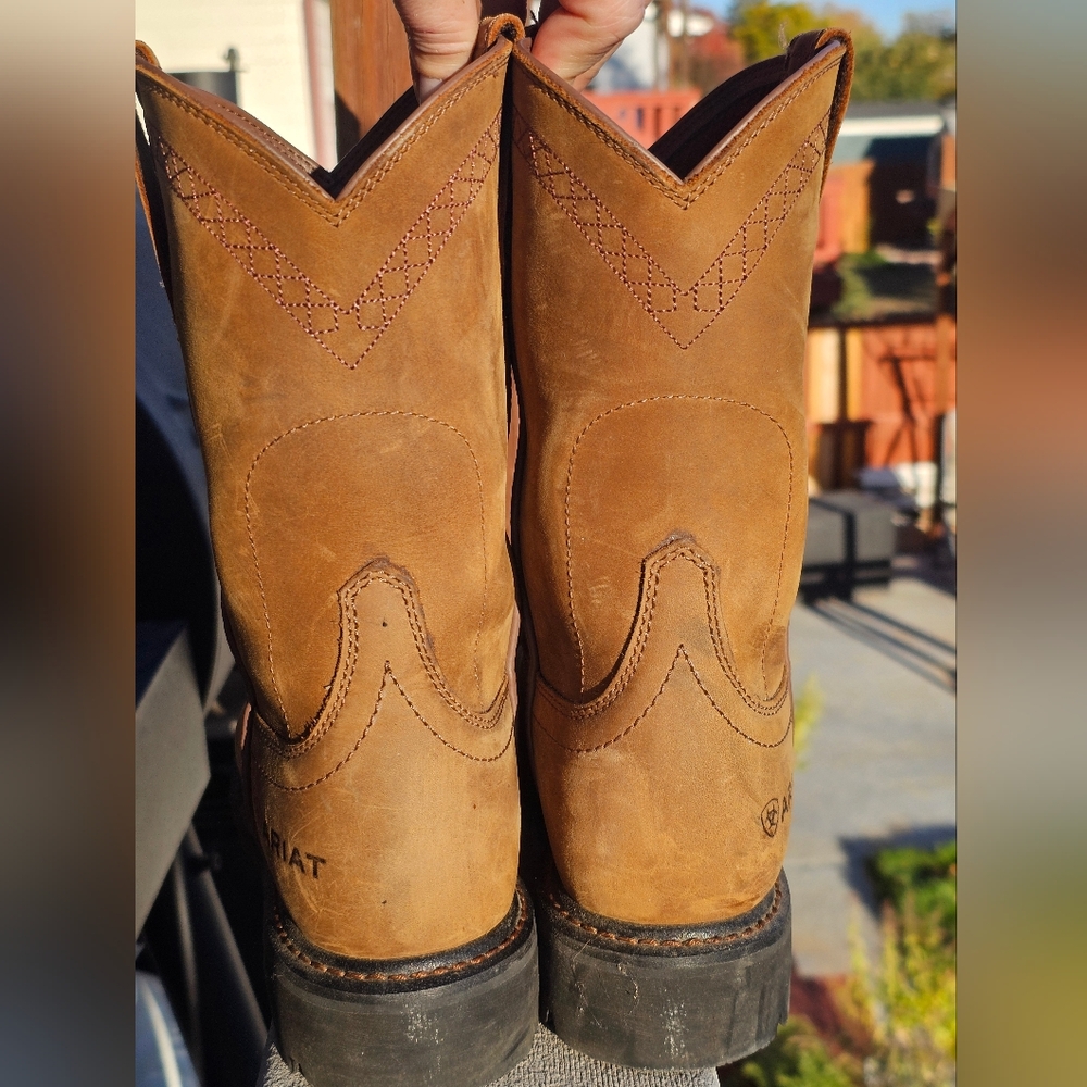 Mens Ariat Work Brown Western Cowboy Boots - Picture 14 of 14